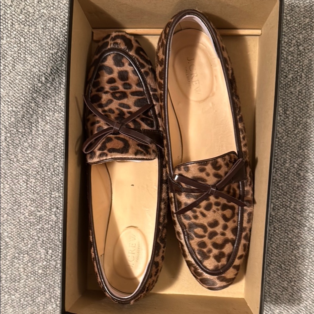 J. Crew Brown Leopard Print Loafers